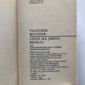Indie má jméno Bhárat, Vladimír Miltner