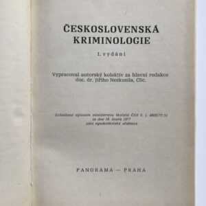 Československá kriminologie, Jiří Nezkusil