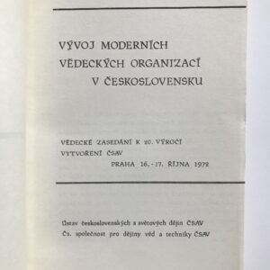 Vývoj moderních vědeckých organizací v Československa