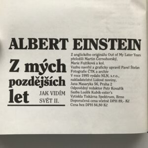 Z mých pozdějších let, Albert Einstein