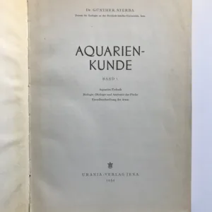 Aquarien-kunde, Band 1, Günther Sterba