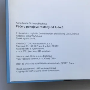 Péče o pokojové rostliny od A do Z, Anna Marie Schwarzbachová