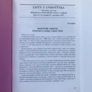 Listy z Unhošťska č. 15-16 (Vlastivědný zpravodaj)