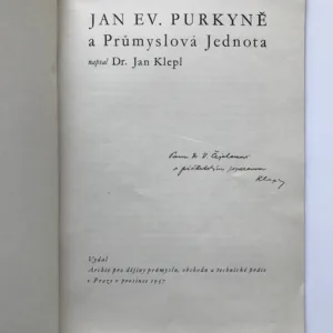 Jan Ev. Purkyně a Průmyslová Jednota (podpis autora), Jan Klepl