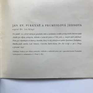 Jan Ev. Purkyně a Průmyslová Jednota (podpis autora), Jan Klepl