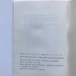 Bernard Bolzano, literární pozůstalost, Pavel Křivský, Marie Pavlíková