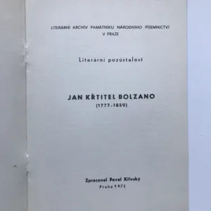 Jan Křtitel Bolzano, literární pozůstalost, Pavel Křivský