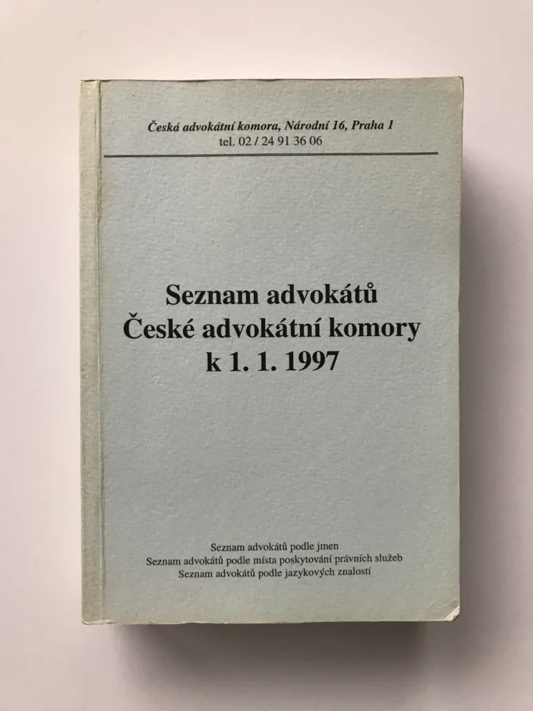 Seznam advokátů České advokátní komory k 1. 1. 1997