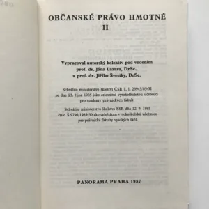 Občanské právo hmotné, II. svazek, Ján Lazar, Jiří Švestka