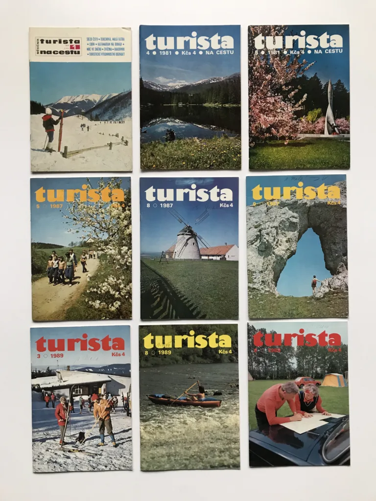 Turista, měsíčník na cestu – konvolut 9 čísel (1979-1989)