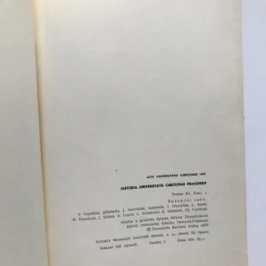 Historia Universitatis Carolinae Pragensis (Tomus XV, Fasc. 1)