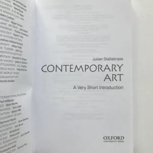 Contemporary Art, A Very Short Introduction, Julian Stallabrass