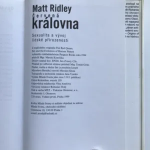 Červená královna (Sexualita a vývoj lidské přirozenosti), Matt Ridley