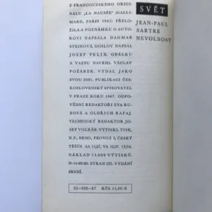 Nevolnost, Jean-Paul Sartre