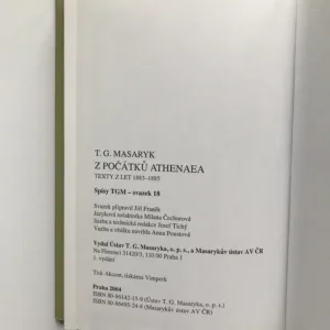 Z počátků Athenaea (Texty z let 1883-1885), T. G. Masaryk