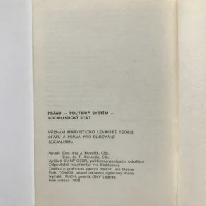 Právo, politický systém, socialistický stát 1-3, Jan Kovářík, F. Koranda