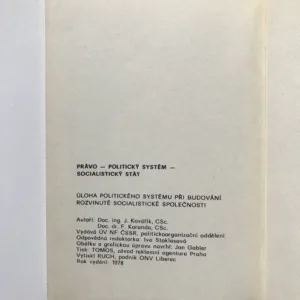 Právo, politický systém, socialistický stát 1-3, Jan Kovářík, F. Koranda