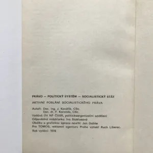 Právo, politický systém, socialistický stát 1-3, Jan Kovářík, F. Koranda