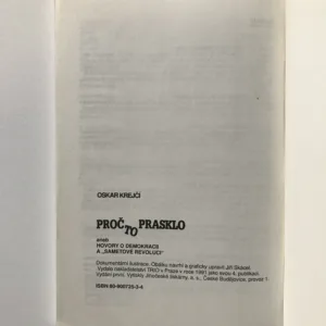 Proč to prasklo aneb hovory o demokracii a „Sametové revoluci“, Oskar Krejčí