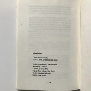 ČSFR očima exilového ekonoma, Milan Zelený