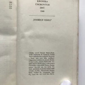 Kronika únorových dnů 1948, Jindřich Veselý