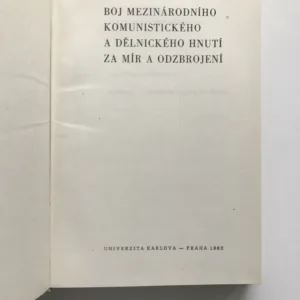 Boj mezinárodního komunistického hnutí za mír a odzbrojení, Karel Picmaus