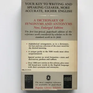A Dictionary of Synonyms and Antonyms, Joseph Devlin, Jerome Fried