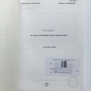 Čítanka ke studiu nejnovějších dějin Československa, František Čapka