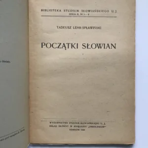 Poczatki Slowian, Tadeusz Lehr-Splawinski