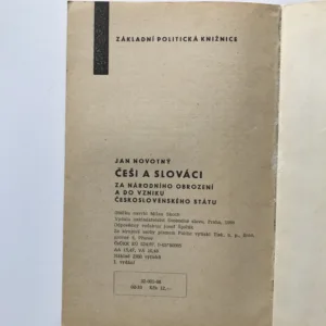 Češi a Slováci za národního obrození a do vzniku československého státu, Jan Novotný