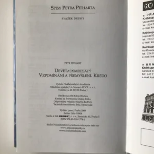 Devětaosmdesátý (Vzpomínky a přemýšlení. Krédo), Petr Pithart