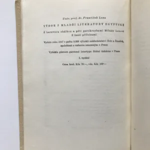 Výbor z mladší literatury egyptské, František Lexa
