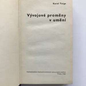 Vývojové proměny v umění, Karel Teige