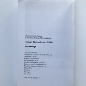 Human Biomechanics 2010, Proceedings, Lukáš Čapek, kolektiv autorů