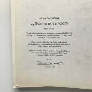 Vyšíváme nové vzory, Milina Duchoňová