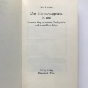 Das Harmoniegesetz in uns, Max Lüscher