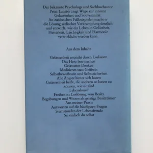 Wege zur Gelassenheit (Die Kunst, souverän zu werden), Peter Lauster