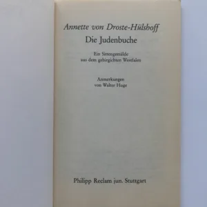 Die Judenbuche, Annette von Droste-Hülshof