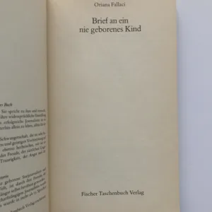 Brief an ein nie geborenes Kind, Oriana Fallaci,