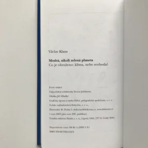 Modrá, nikoli zelená planeta, Václav Klaus