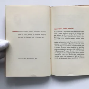 Preslov splnomocneného ministra pre správu Slovenska pána dr. Vavru Šrobára