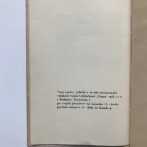 Preslov splnomocneného ministra pre správu Slovenska pána dr. Vavru Šrobára