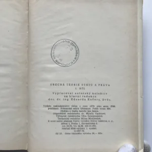 Obecná teorie státu a práva I. a II. díl, Eduard Kučera