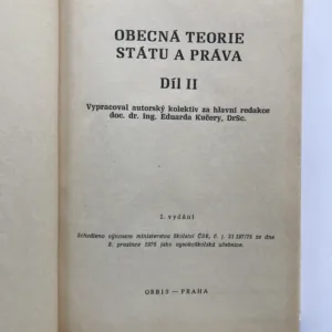 Obecná teorie státu a práva I. a II. díl, Eduard Kučera