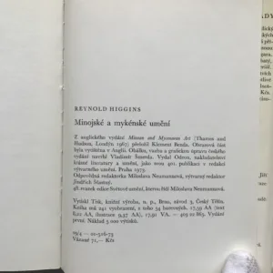 Minojské a mykénské umění, Reynold Higgins