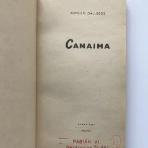 Canaima, Romulo Gallegos