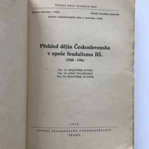 Přehled dějin Československa v epoše feudalismu I.-IV.