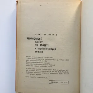 Pedagogické směry 20. století v kapitalistických zemích, František Singule