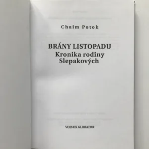 Brány listopadu – Kronika rodiny Slepakových, Chaim Potok