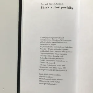 Šátek a jiné povídky, Šmuel Josef Agnon